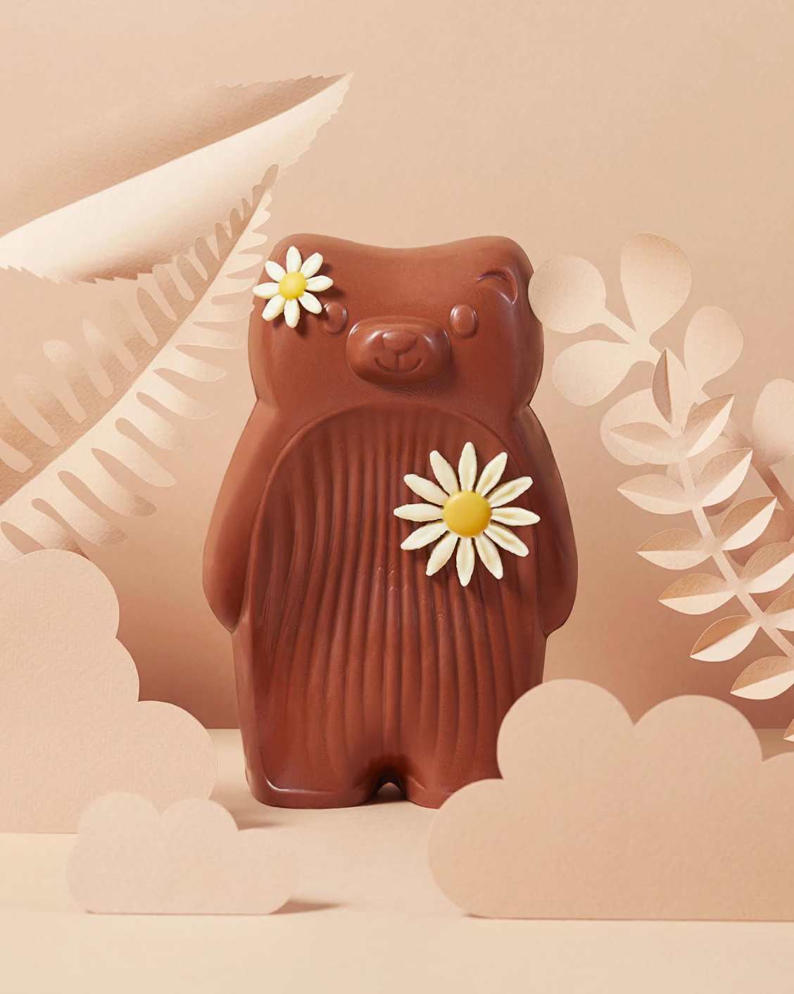 Grand Ours De Pâques Fourré Guimauve & Praliné Noisettes (Retrait boutique uniquement)