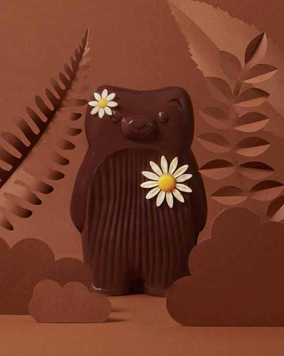 Grand Ours De Pâques Fourré Guimauve & Praliné Noisettes (Retrait boutique uniquement)