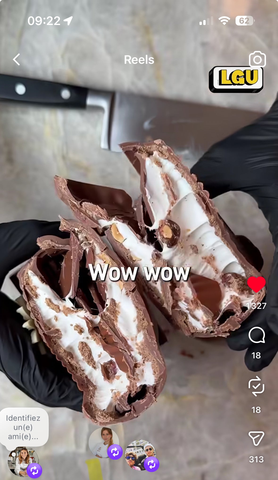 Grand Ours De Pâques Fourré Guimauve & Praliné Noisettes (Retrait boutique uniquement)